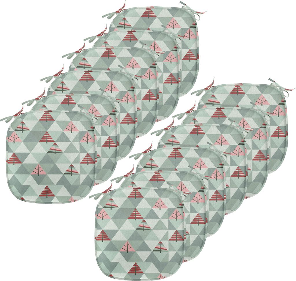 ABAKUHAUS Grau Polster für Esszimmerstühle, Illustration von Triangles, Dekoratives wasserfestes Kissen mit Riemen für Küchensitze, 40 cm x 40 ...
