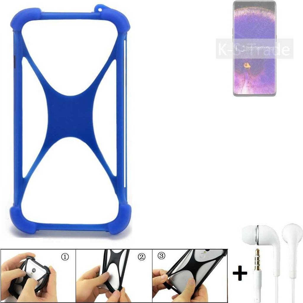 Handy Hülle kompatibel mit Oppo Find X5 Bumper Schutzhülle Silikon Schutz Hülle Cover Case Silikoncase Silikonbumper TPU Softcase Smartphone, Blau