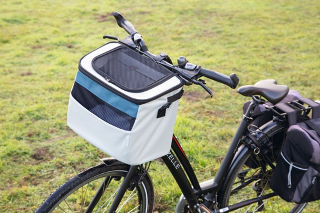 Beeztees Fahrradkorb Xoex - Hund - Nylon - grau/blau - Produktbild 