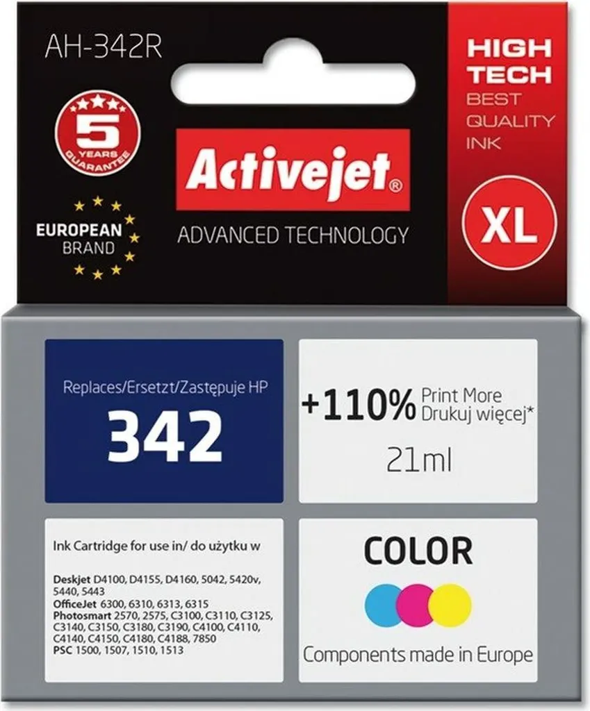Ricambio HP 342 Activejet AH-342R 21ml | Inchiostro Colore XL