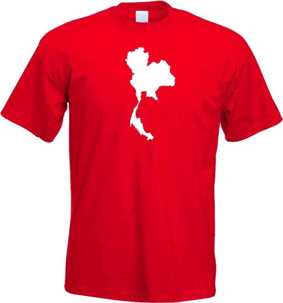 Kiwistar - T-Shirt - rot - Thailand Umriss Kontur Herren Funshirt Bedruckt Design Sprüche Spruch Motive - mit Motiv Bedruckt - Funshirt Design - S...