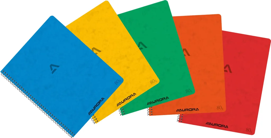 Carnet Aurora 210 x 165 mm ligné 120 pages 80g lot de 10 pièces assorties