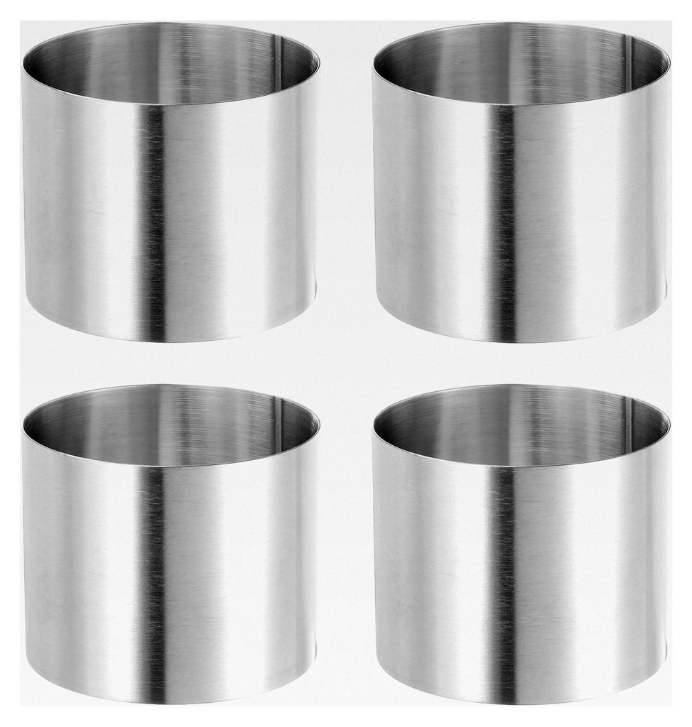 4 Stück Runder Tortenring 6 cm x 5 cm Nahtloser Edelstahl-Pastry-Mousse-Dessertringe mit Spiegelbeschichtung zum Backen und Kochen