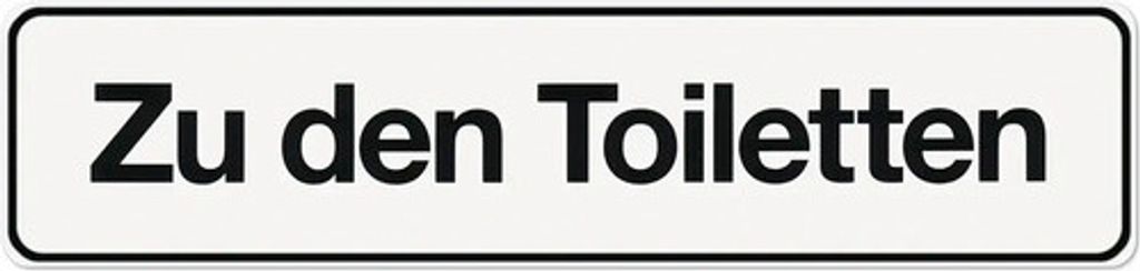 Klebeschild Zu den Toiletten" 200x48 mm"