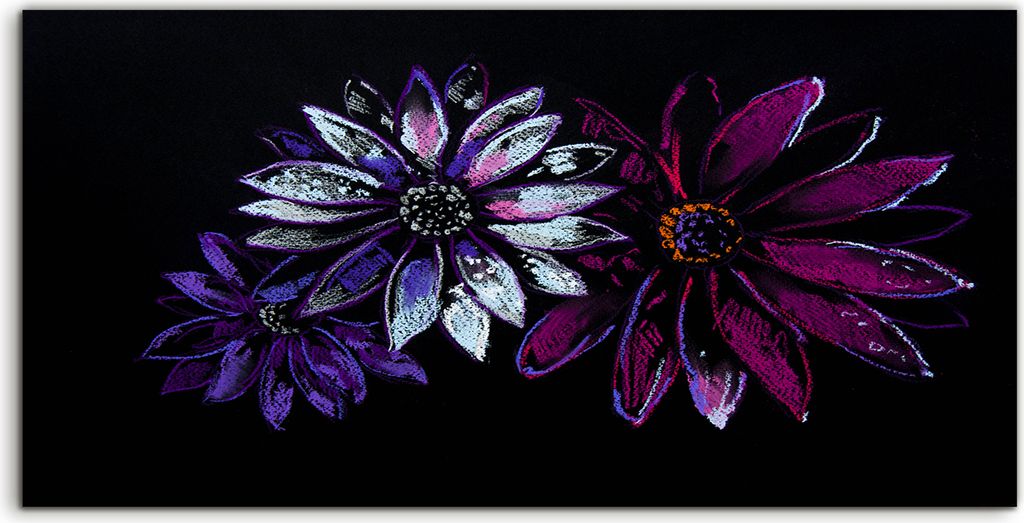 Coloray Spritzschutz aus Glas 120x60 Wandkunst Küchenrückwand Foto Moderne Kunst Schöne bunte Blume