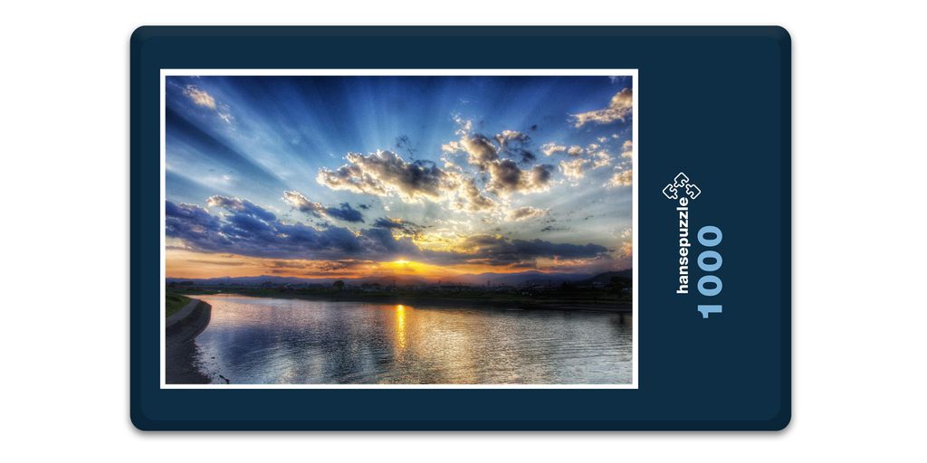 hansepuzzle 15906 - Wolken über dem See Puzzle, 1000 Teile, Natur, 60,0 x 46,0cm mit hochwertiger Aufbewahrung, Kartonbox & Beutel
