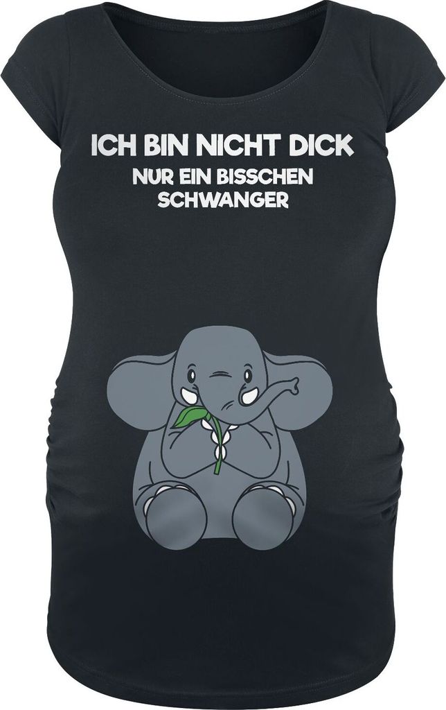 Umstandsmode T-Shirt Damen Ich bin nicht dick schwarz 3XL
