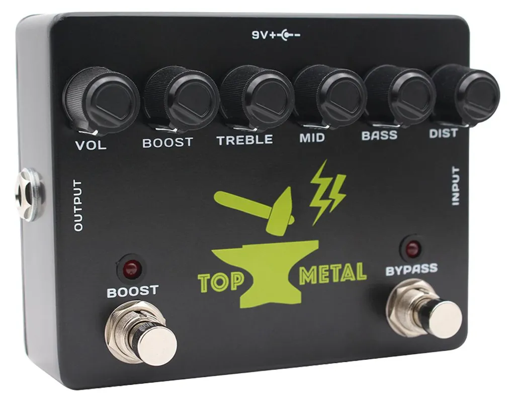 Pédale d'effet metal pour guitare électrique avec distorsion large
