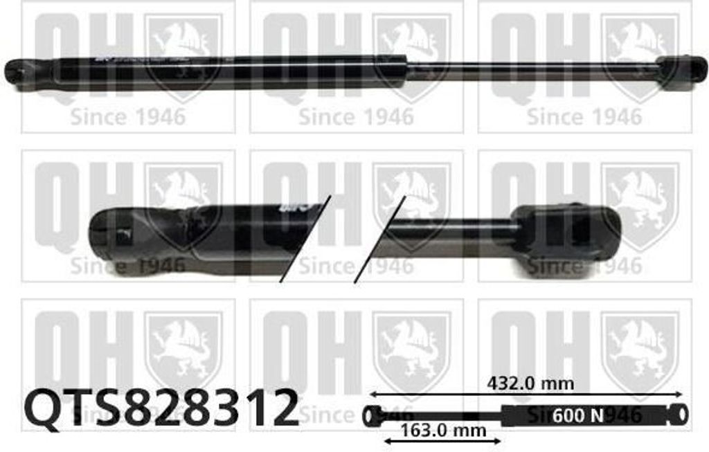 QUINTON HAZELL QTS828312 Gasfeder Heckklappendämpfer für RENAULT Megane III Schrägheck (BZ0/1) 432mm
