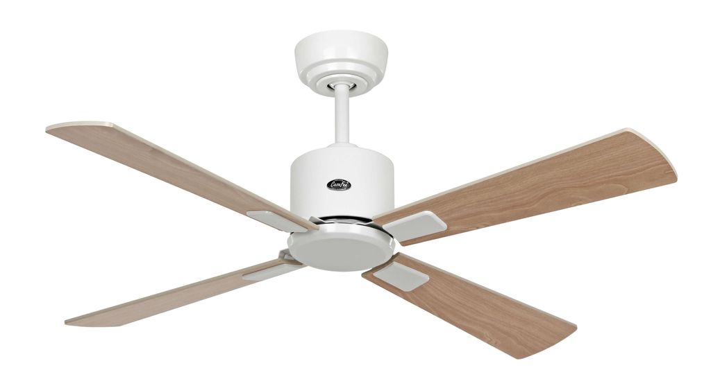 Energiespar Deckenventilator mit Fernbedienung Eco Neo III WiFi 103 cm Weiß Flügel Ahorn / Buche