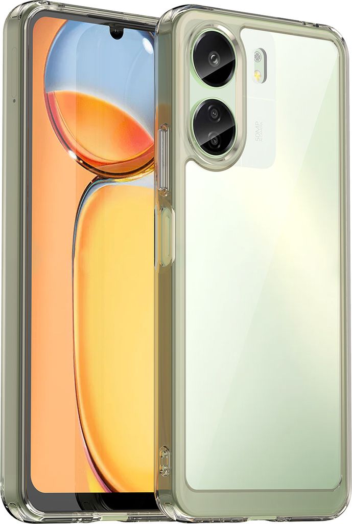 Schutzhülle für Xiaomi Redmi 13C /Poco C65 Klar Rückseite Stoßfeste TPU Silikon Bumper Hülle Grau