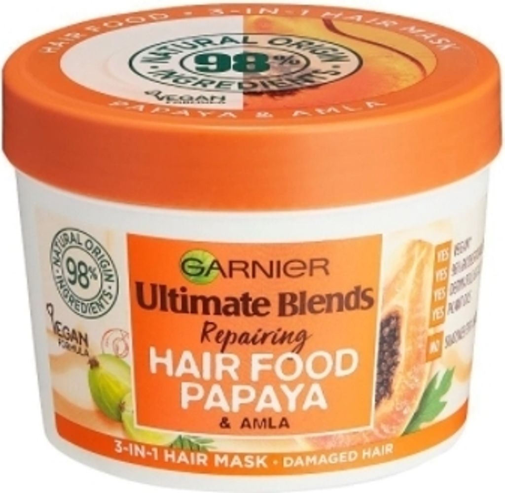 Garnier, Ultimate Blends Hair Food Papaya, Maske für geschädigtes Haar, 390ml