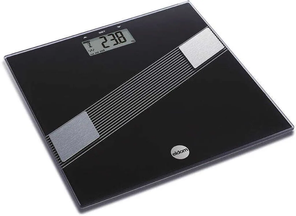 Balance de salle de bain Eldom Two140/C en verre noir haute précision