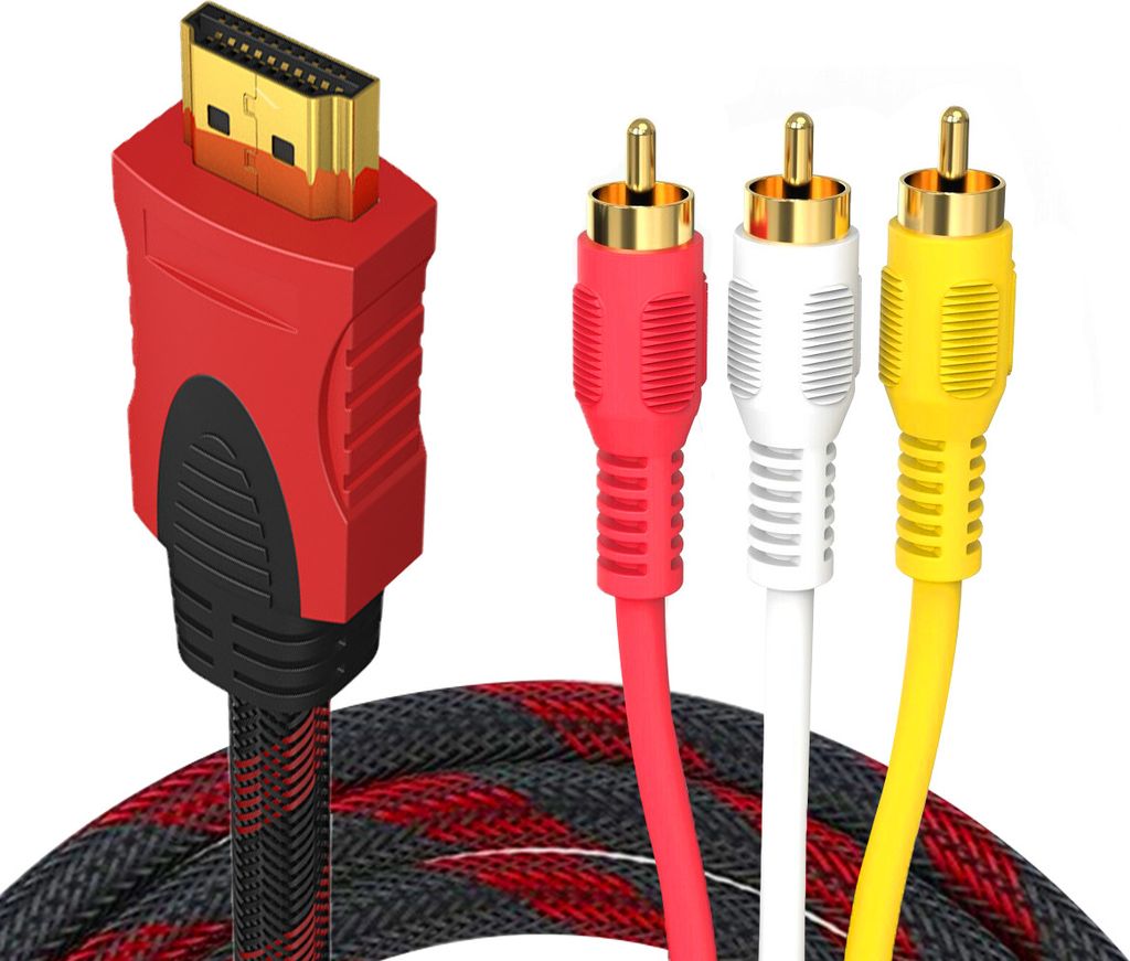 MMOBIEL HDMI zu 3RCA Audio Video AV Kabel Chinch Stecker Produktbild 2