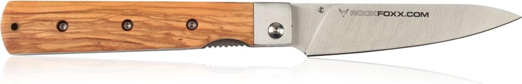 ROCKFOXX Klappmesser "Petty Knife" mit rostfreier Stahlklinge und Olivenholz Griff