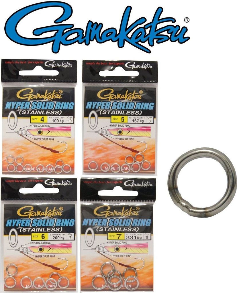Gamakatsu Hyper Solid Ring Stainless Nickel Ringe, Größe:4