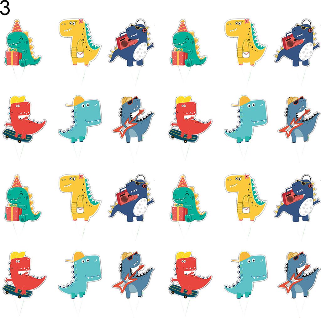 1 Setzen Sie Einweggeschirr Cartoon Dinosauriermuster Praktische Papierpartys Tischdecke Küchengeschirr für Hochzeit-3