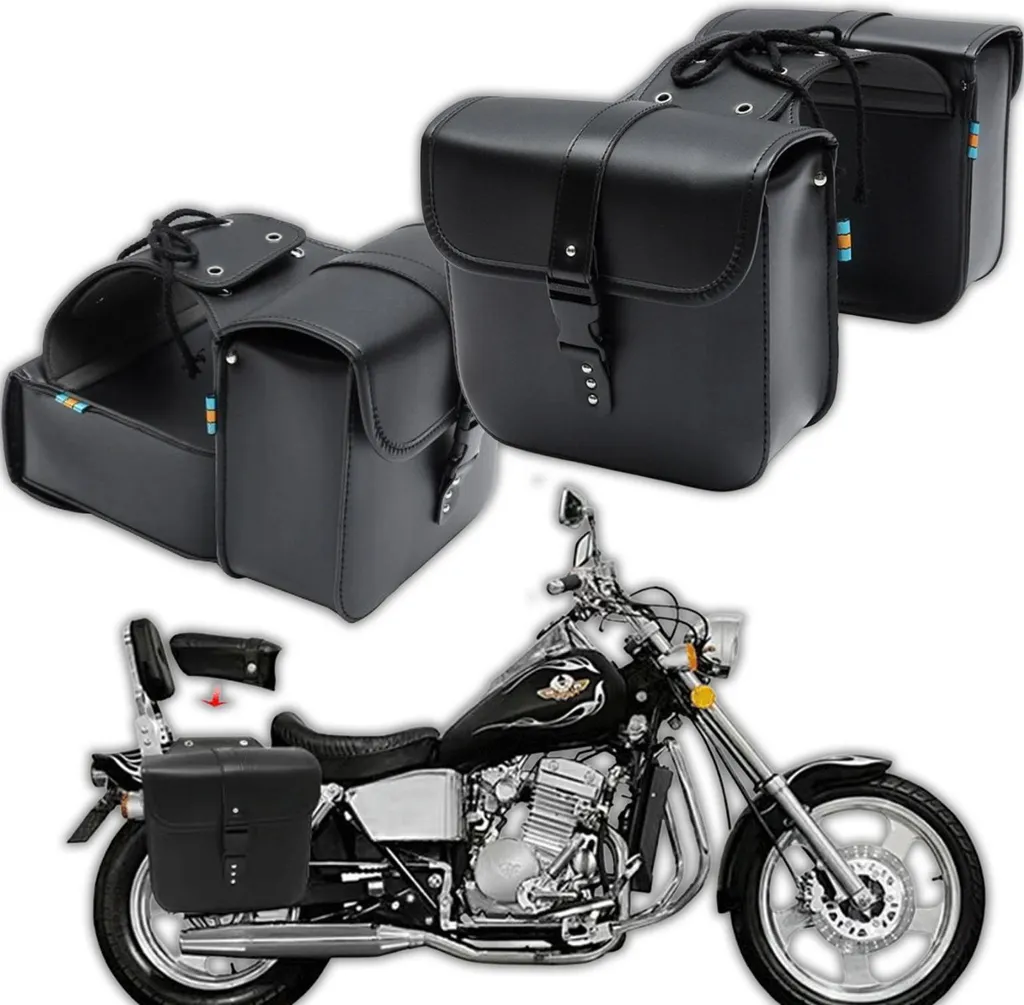 Sacs de selle universels en cuir pour moto 26x11x24cm - Paire de Sacoches