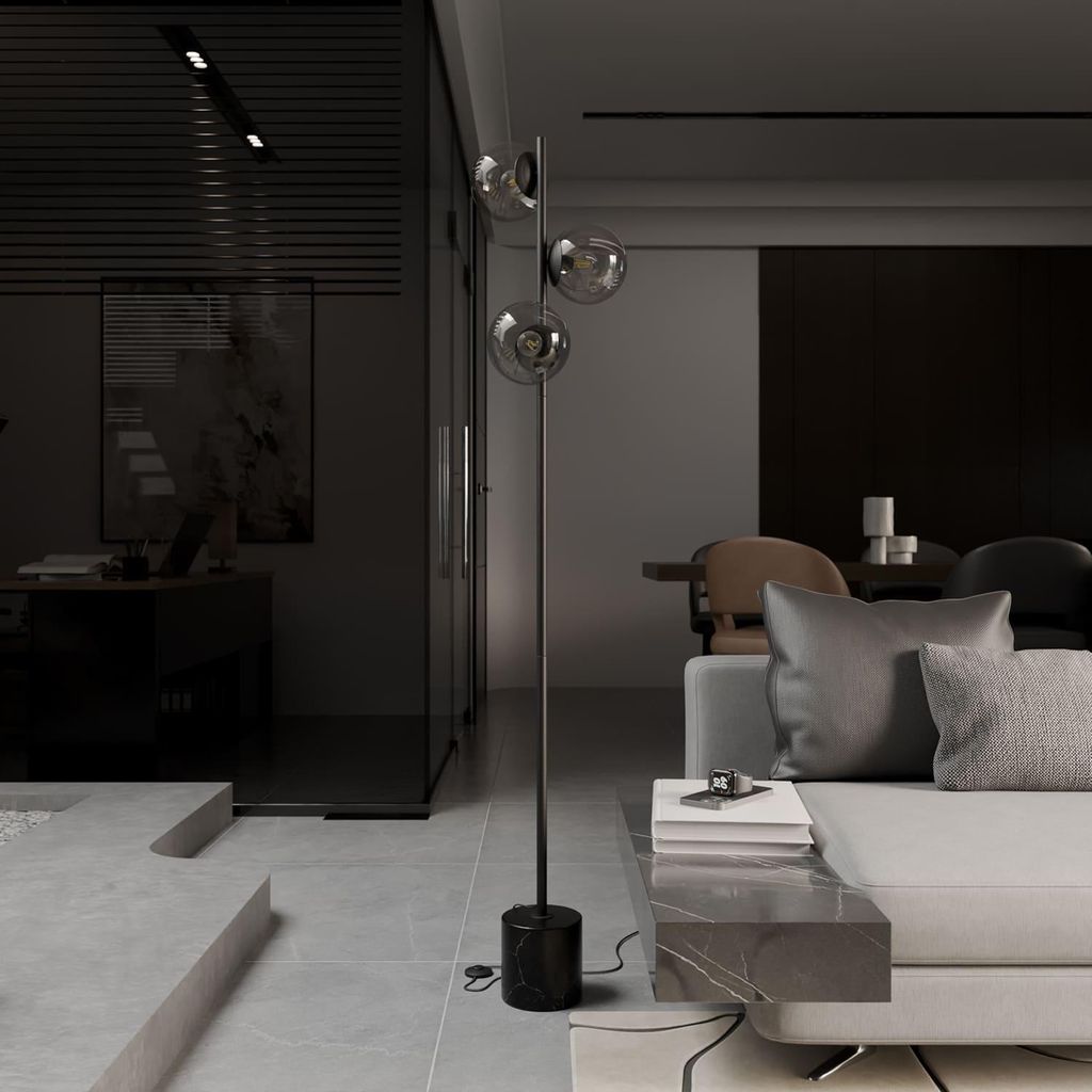 LUMIÈRE Design Rovea Lampada da Terra Travertino Vetro Immagine del prodotto 