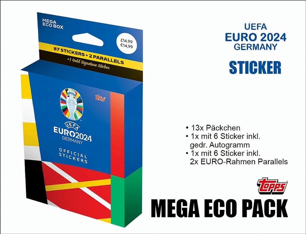 UEFA EURO 2024 Nemecko - Zberateľské nálepky - 1 Mega Eco Obrázok produktu 