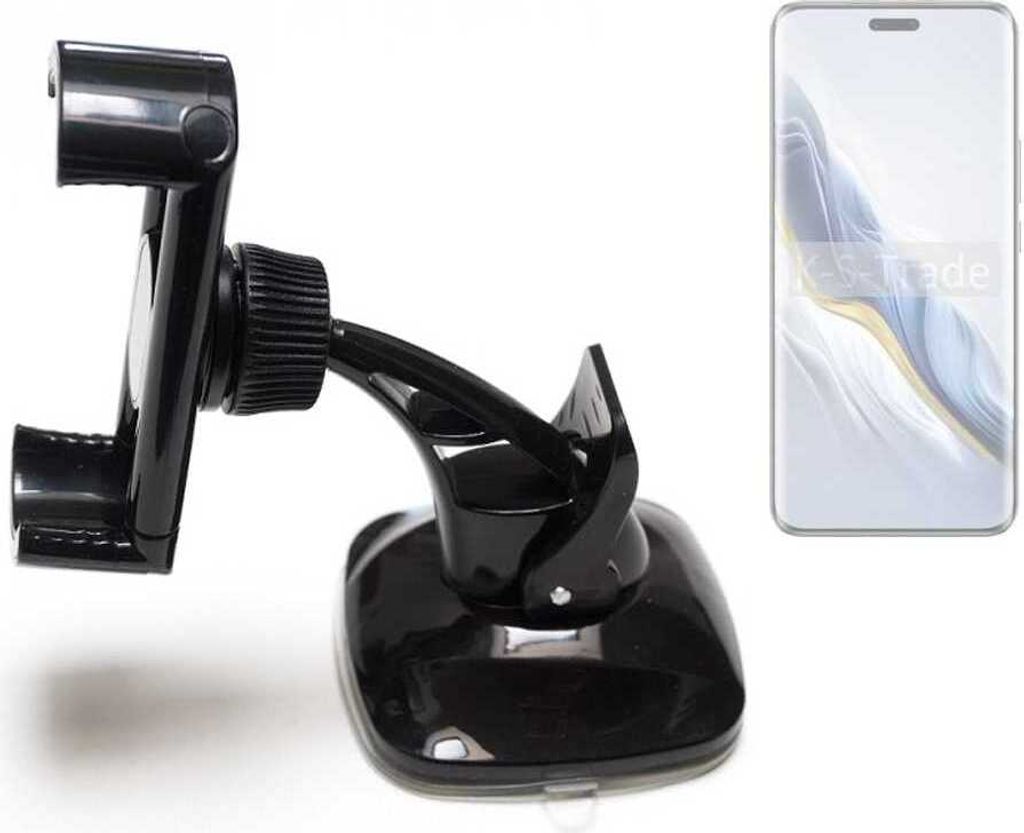 K-S-Trade kompakte Handy-Halterung Windschutzscheibe kompatibel mit Honor Magic6 Pro Armaturenbrett schwarz Autohalterung KFZ Halter