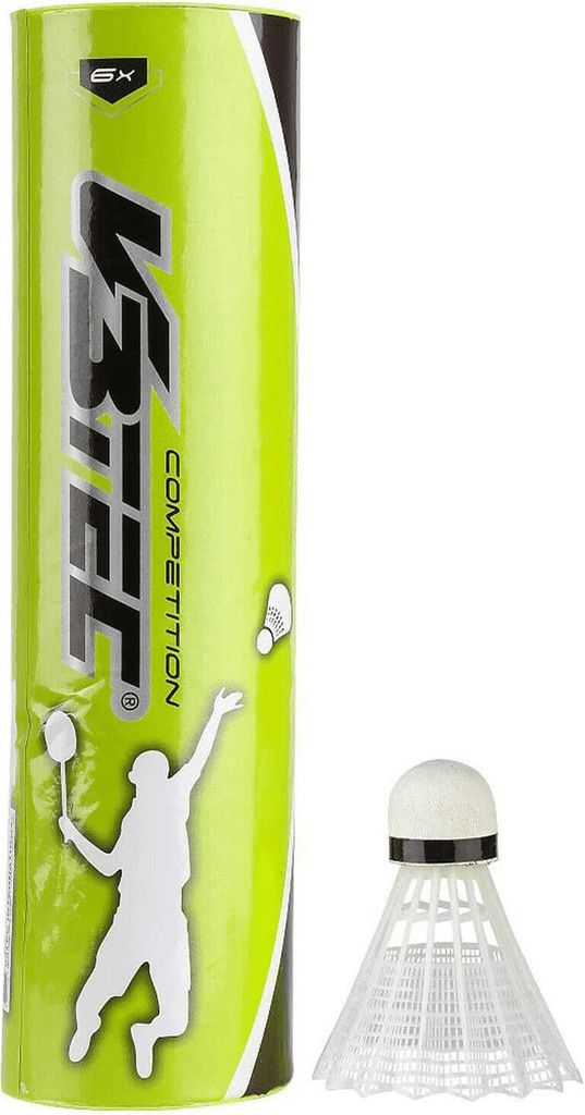 V3TEC NOS COMPETITION 6er Badmintonb,weis gelb ONESIZE