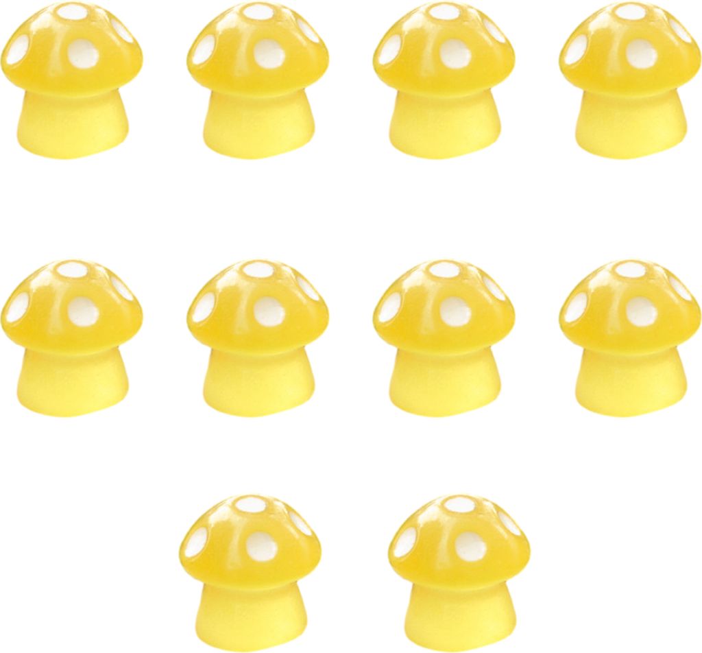 10 Stück Pilz-Statue, leuchtet im Dunkeln, bezauberndes 5-Punkt-Design, Kunstharz, leuchtende Mini-Pilz-Statue, Schreibtisch-Ornament, Heimdekorat...