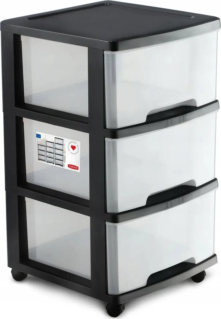 Caisson à roulettes avec 3 tiroirs de 20L - Rangement bureau blanc compact