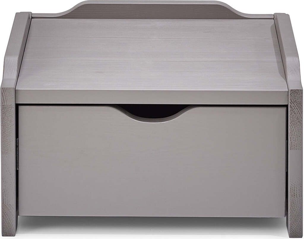 Nachtkommode stapelbar Kiefer massiv grau Sylt