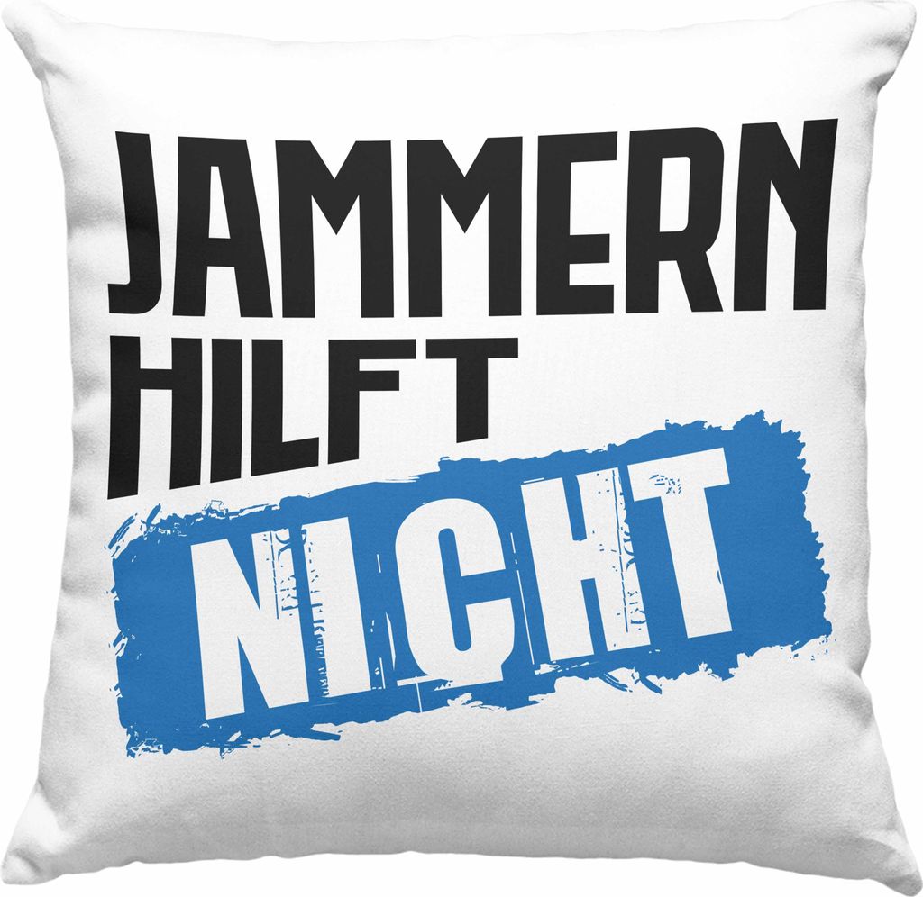Trendation - Jammern Hilft Nicht Lustige Deko-Kissen mit Füllung 40x40 für Büro Arbeits Deko-Kissen mit Füllung 40x40 Kollegin Kollege Geschenk...