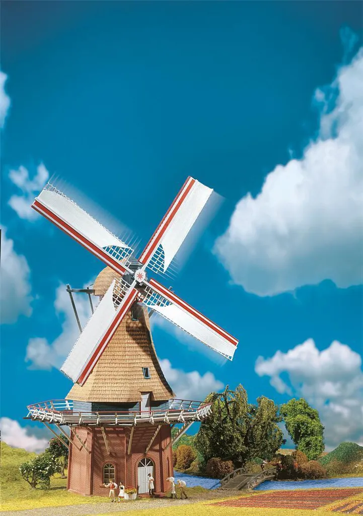 Moulin à vent Faller H0 avec moteur électrique intégré pour modélisme