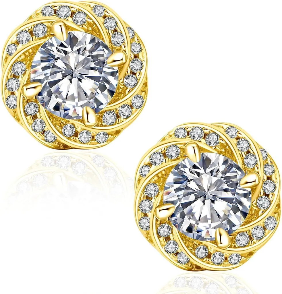 KRKC&CO Orecchini di Moissanite Donna Argento 925 Orecchini a fiore 1,0/2,0 carati Diamante reale VVS1 Chiarezza