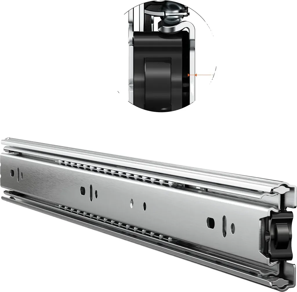 Paire de Glissières de Tiroir 450mm, Charge 45kg, Extraction Totale