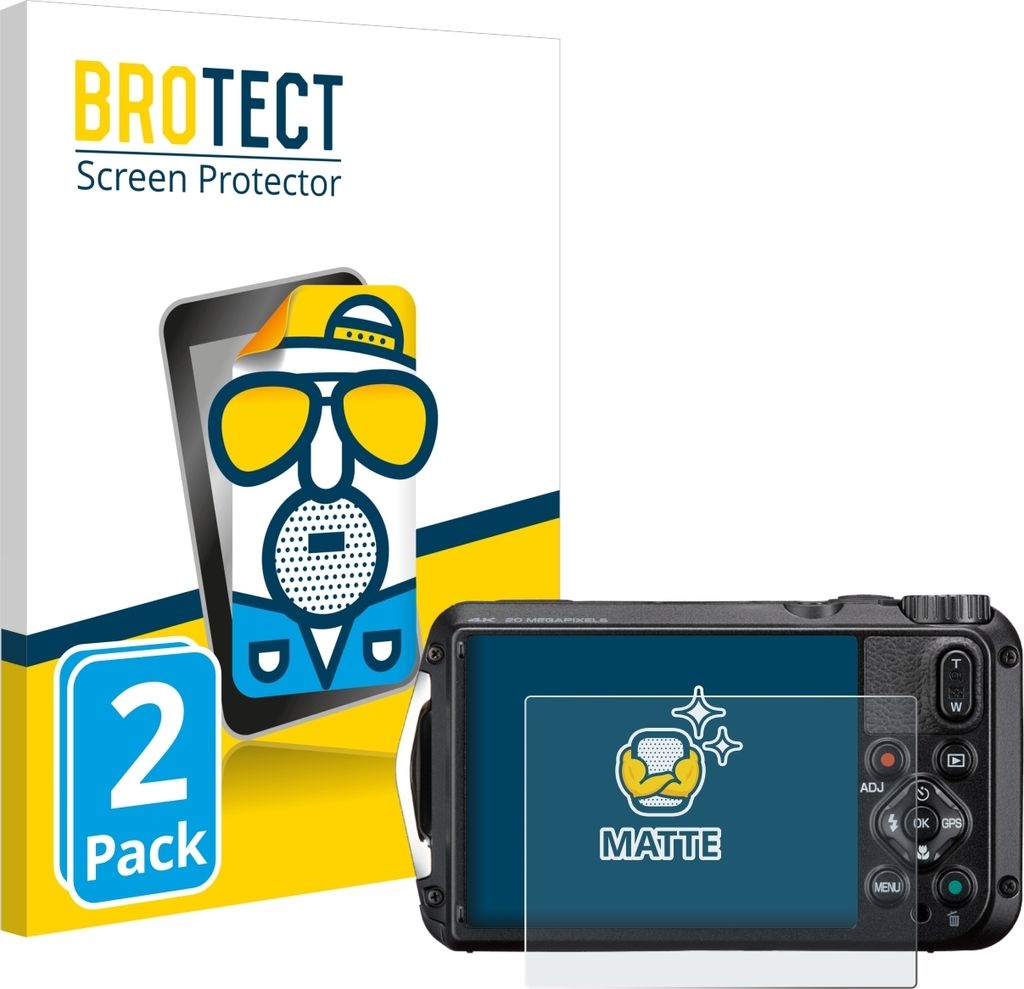 2x BROTECT Schutzfolie für Ricoh Pentax WG-8 Displayschutz Displayschutzfolie Folie Matt Entspiegelungsfolie