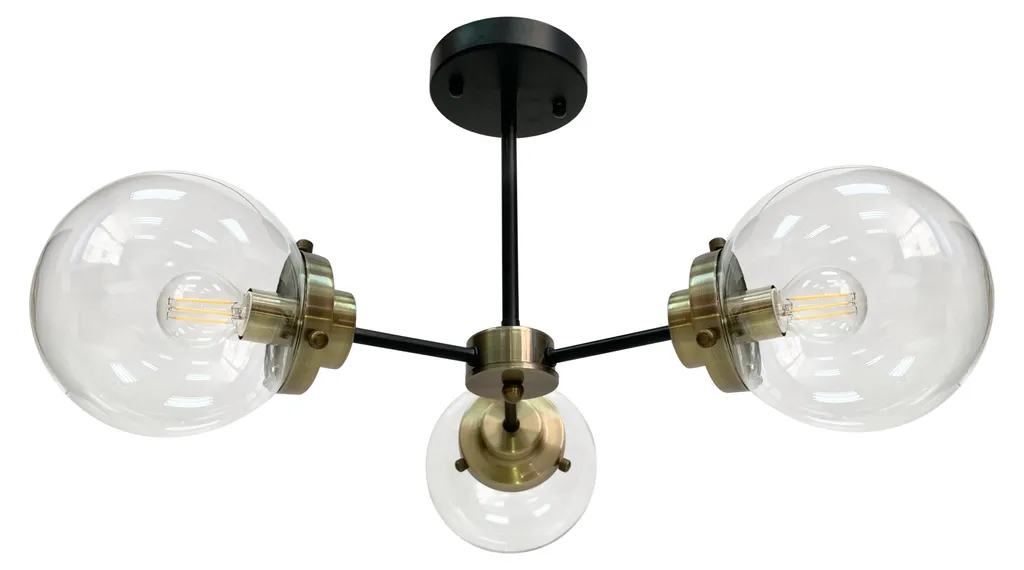 Plafonnier 3 Lumens pour Pièces Sombres Finition Black-patina Durable