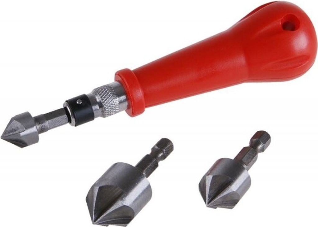 Fräser 3 Stück aus Werkzeugstahl zum Entgraten und Anfasen von Metall & Kunststoff
