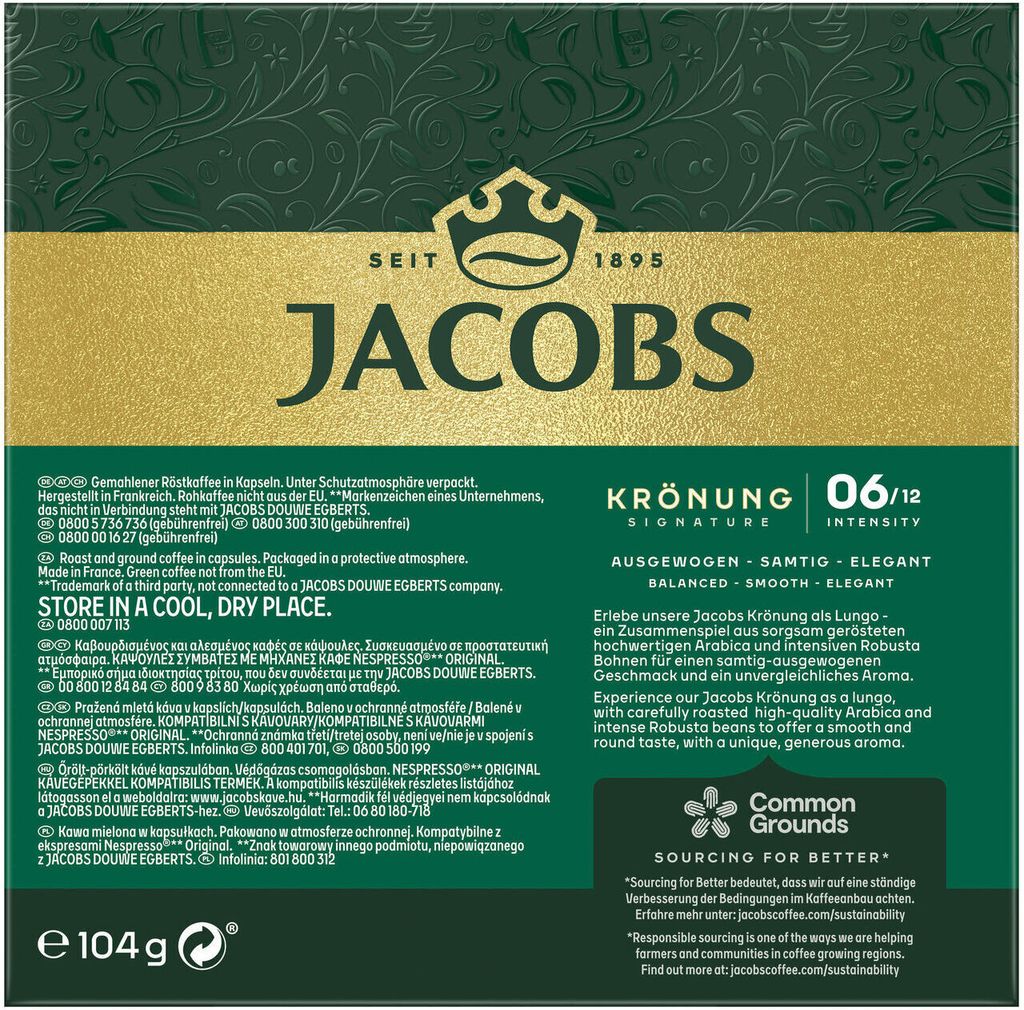 JACOBS Kapseln Krönung Crema 200 Nespresso®* kompatible Produktbild 6