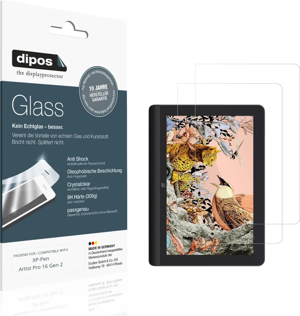 Pellicola dipos per XP-Pen Artist Pro 16 Gen 2 - Vetro Flessibile 9H