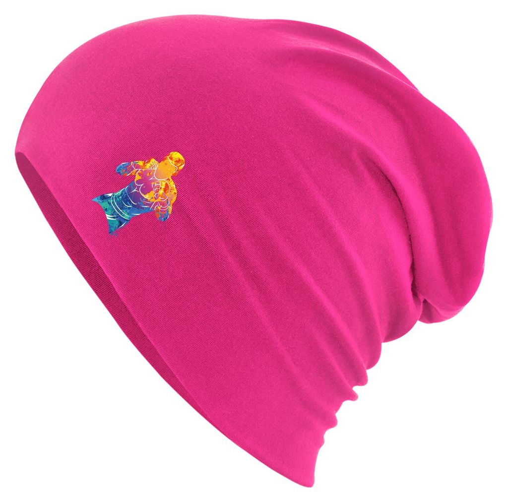 Huuraa Beanie Boxer Spieler bunte Silhouette Fuchsia One Size Baumwolle und Elasthan Mütze Geschenkidee