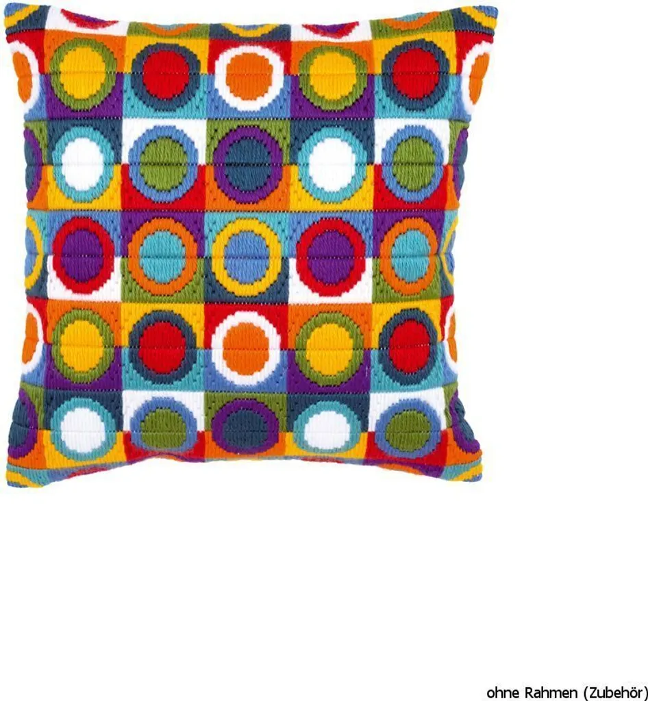 Coussin à broder facile pour débutant - Canevas pré-dessiné complet