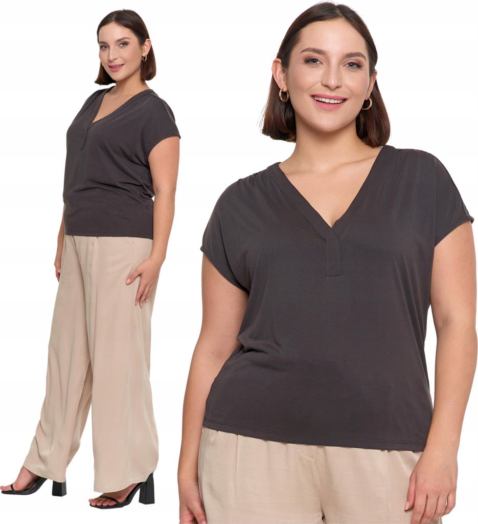 Moraj | Damenbluse T-shirt - Glatt - V-ausschnitt - Kurze Ärmel - Größe S