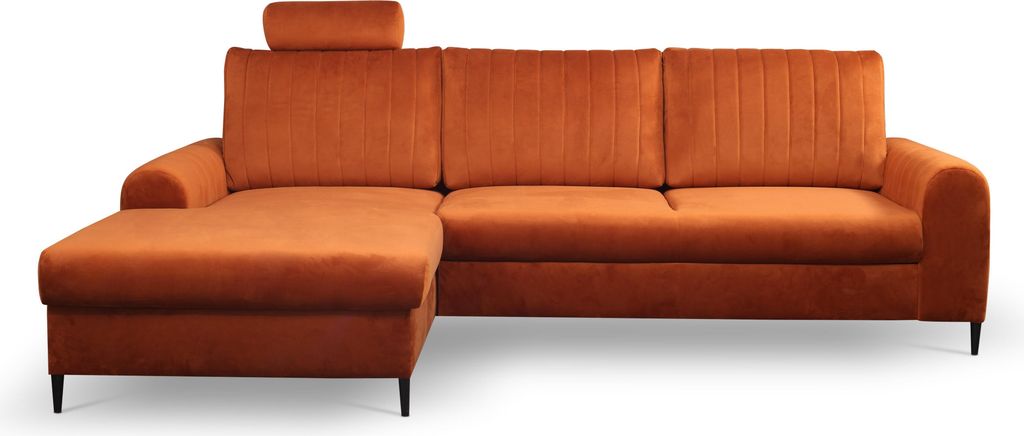 Masseno Ecksofa VERONA L-S mit Schlaffunktion L-Form, Sofa mit Bettkasten, Wohnzimmersofa, Couch, Soffa, Bettsofa, Couchgarnitur- Braun, RUST 33