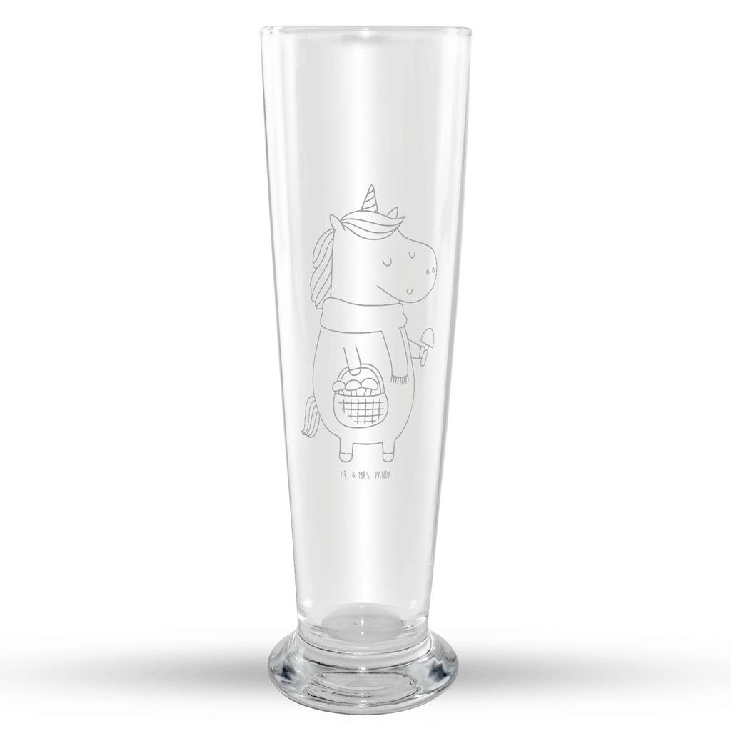 Mr. & Mrs. Panda Bierglas Einhorn Pilz - Transparent - Geschenk, Motivation, Pilze, Bier Glas, Weißbierglas, Unicorn, Weizen, Einhörner, Spruch, ...