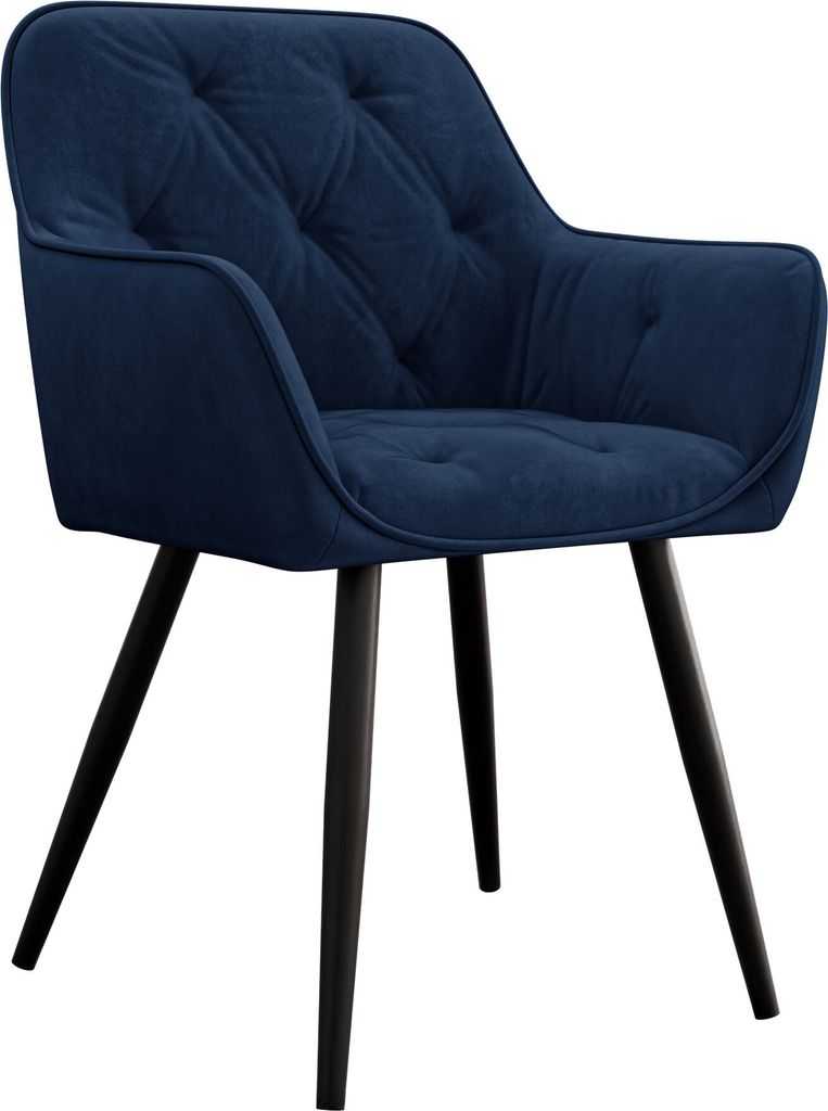 MIRJAN24 Stuhl Nevada, Modern Kollektion, Wohnzimmer, Esszimmerstuhl mit Beine aus Metall (Farbe: Magic Velvet 2216)