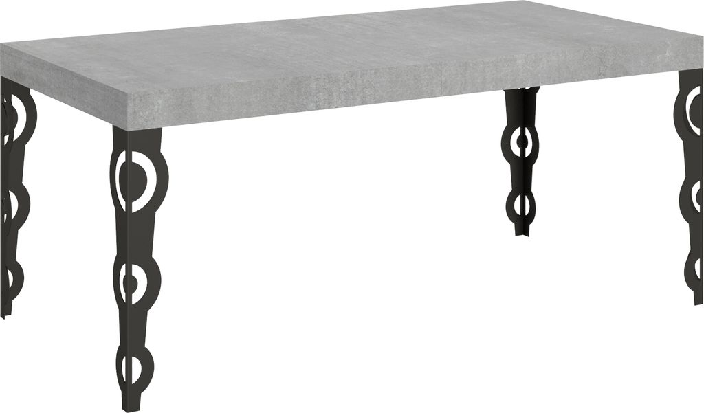 ITAMOBY - Ausziehtisch 180/440x90 cm Karamay Zement Tischbeine Anthrazit