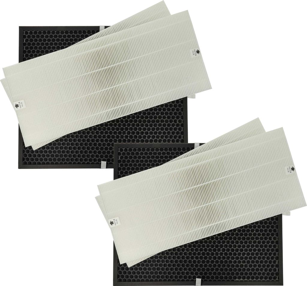 vhbw 4-teiliges Filter-Set kompatibel mit Winix P450, U450 Luftreiniger - HEPA-Filter, Aktivkohlefilter