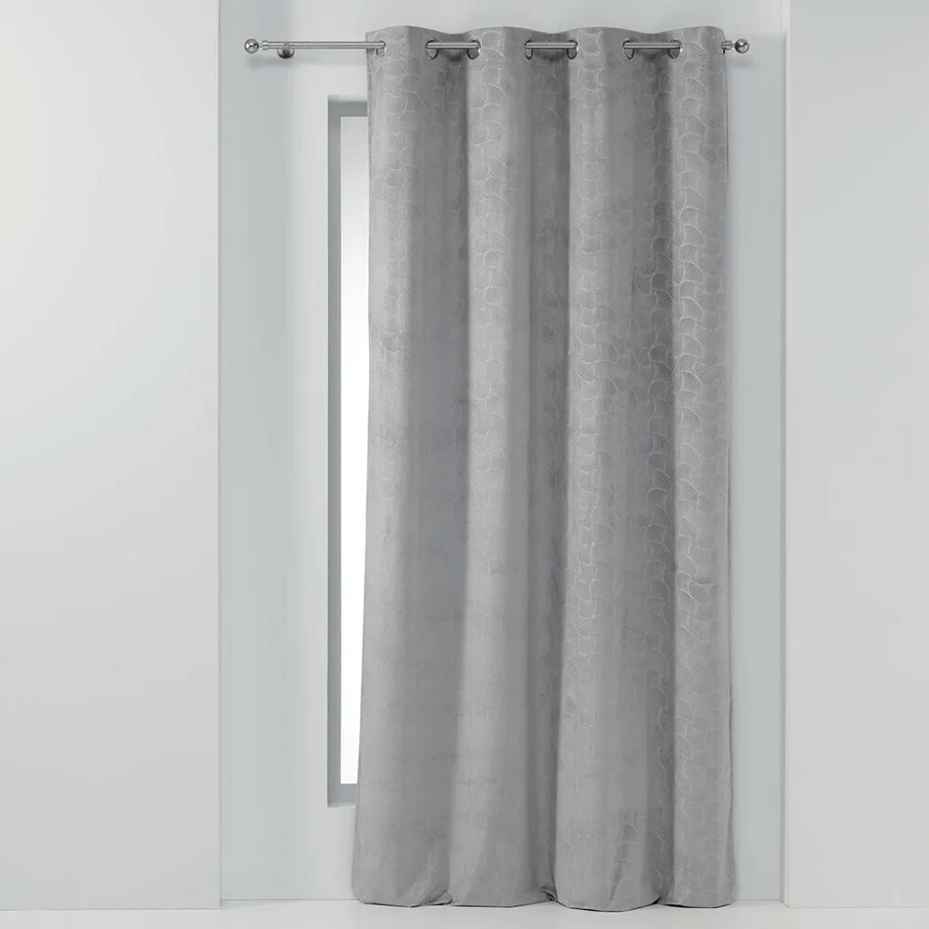 Rideau velours thermique 140x240 cm Scales gris clair épais doux