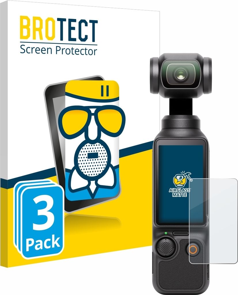 3x BROTECT Entspiegelungs Schutzglas für DJI Osmo Pocket 3 Schutzfolie Panzer Folie Glas Display Schutz matt