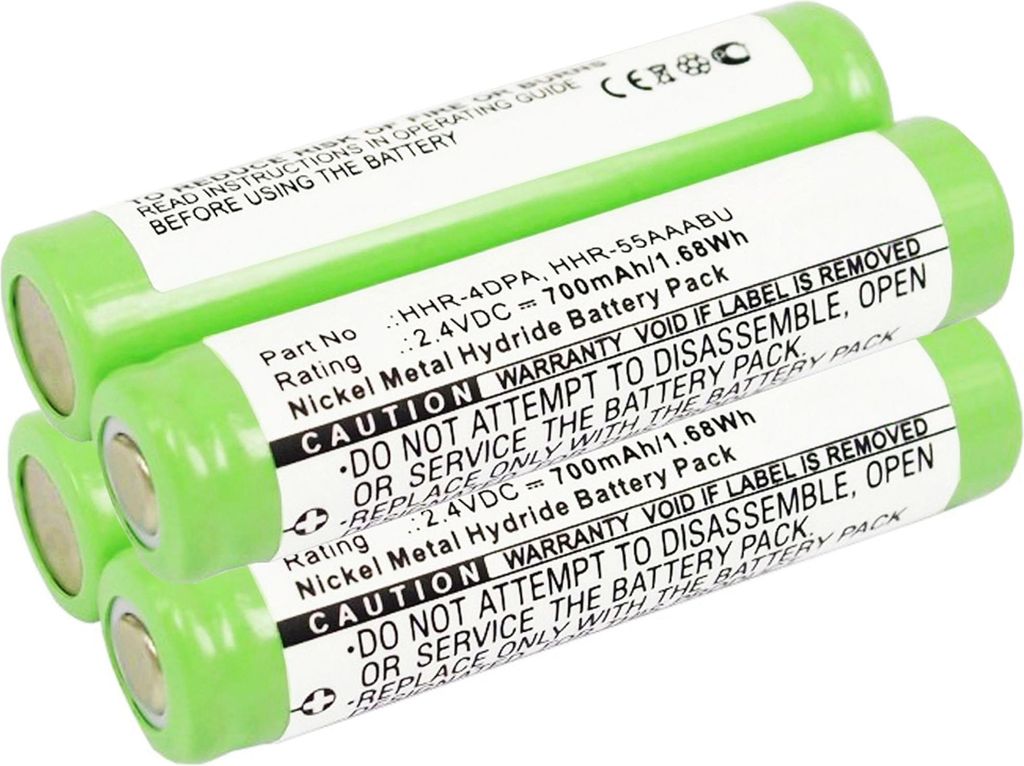 subtel 2x Akku für Festnetz Kompatibel mit Panasonic KX-TG1031S, KX-TG1032, KX-TG1033, HHR-55AAAB - (700mAh, 2.4V)