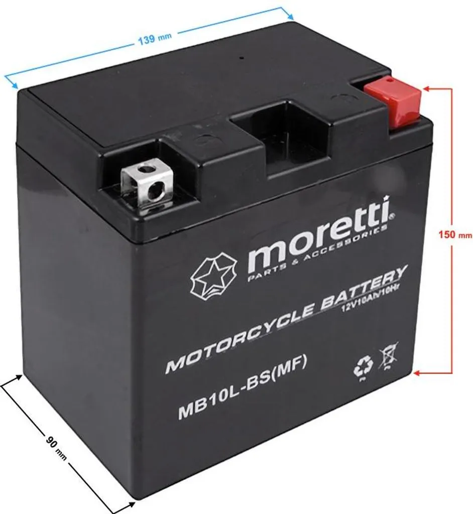 Batterie 12V MB10L-BS idéale pour démarrage hivernal moto et scooter